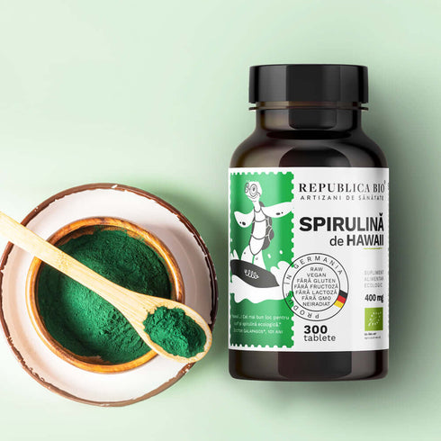 Spirulina Ecologica de Hawaii (400 mg) Republica BIO, 300 tablete (120 g)
